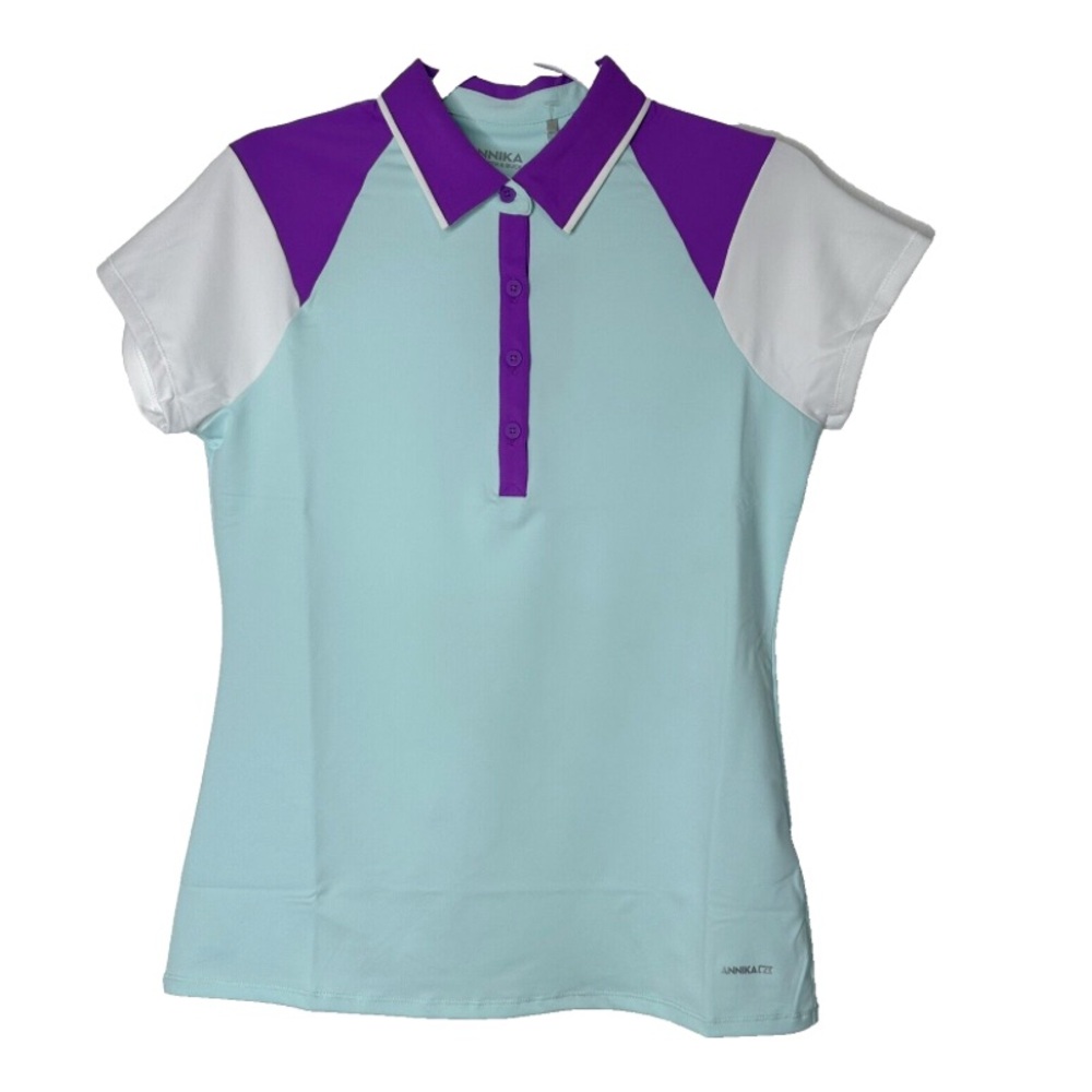 Annika by Cutter & Buck Women's Polo - Purple and White